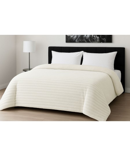 Κουβερτοπάπλωμα Le Blanc Flannel Comfort Μονό 160Χ220 700gsm RIB Ivory