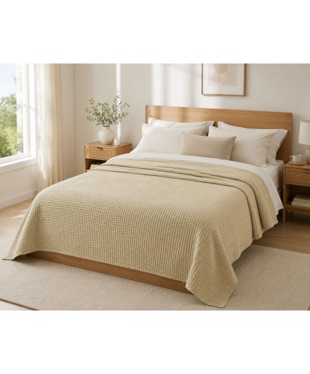 Κουβέρτα Πικέ LeBlanc Reactive Sanforized Cotton 100% Μονή 160x240 Cuppuccino