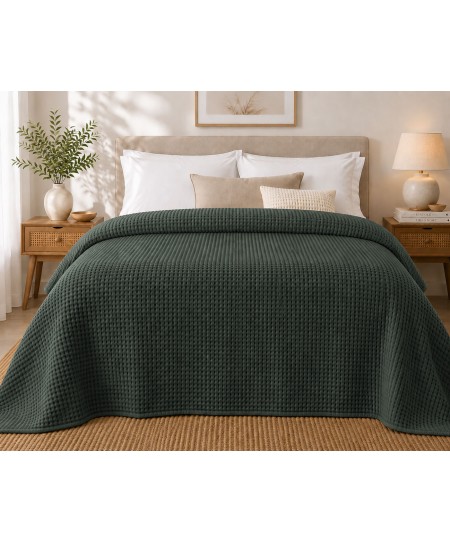 Κουβέρτα Πικέ Le Blanc Sanforized New Cotton Rich Μονή 170x250 Grey