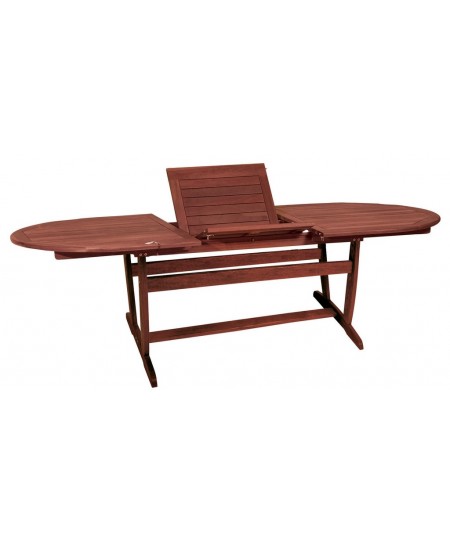 Οβάλ Επεκτεινόμενο τραπέζι Red Shorea ,160 + 80 = 240 x 100 x 75(H)cm