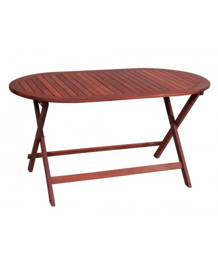 Ξύλινο ,Οβάλ Πτυσσόμενο Τραπέζι Red Shorea 140 x 80 x 75(h)cm