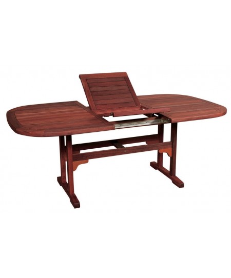 Οβάλ Επεκτεινόμενο τραπέζι Red Shorea ,150 + 50 = 200 x 100 x 75(H)cm