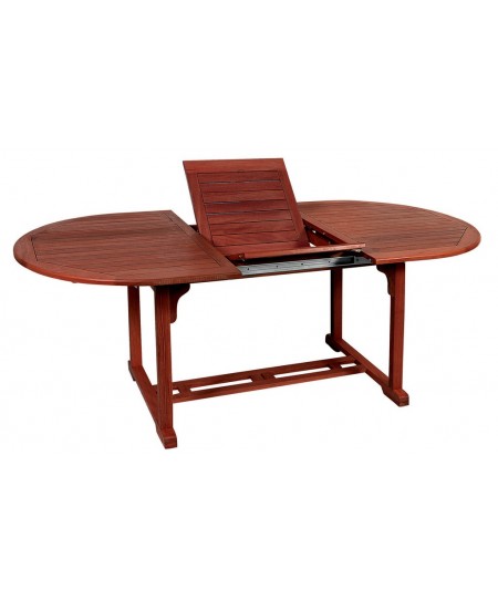 Οβάλ Επεκτεινόμενο τραπέζι Red Shorea ,140 + 40 = 180 x 80 x 75(H)cm