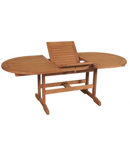Οβάλ Επεκτεινόμενο τραπέζι Balau Wood ,150 + 50 = 200 x 100 x 75(H)cm