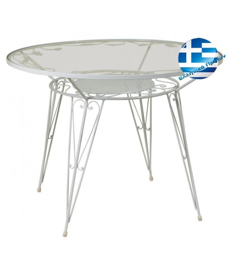 Γαλβανισμένο Στρογγυλό Τραπέζι Μασίφ Ø110 x 75(h)cm