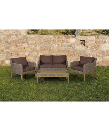 Καθιστικό Σέτ Rattan 4 Τεμαχίων ,Με Αλουμίνιο Σκελετό