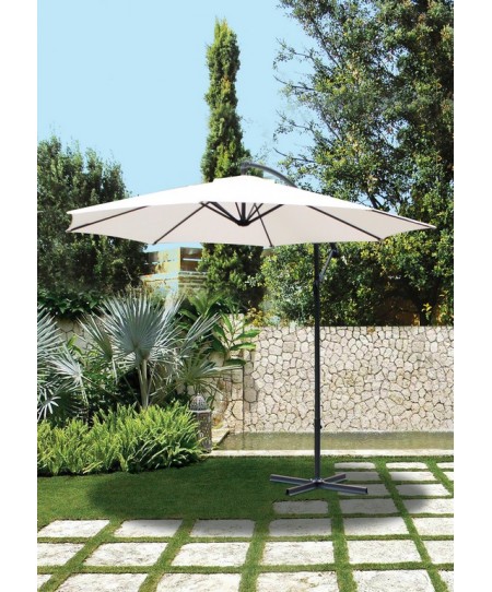 Γωνιακή Στρογγυλή Ομπρέλα 300cm ,Περιστρεφόμενη 360 , Με Μεταλλικό Σκελετό