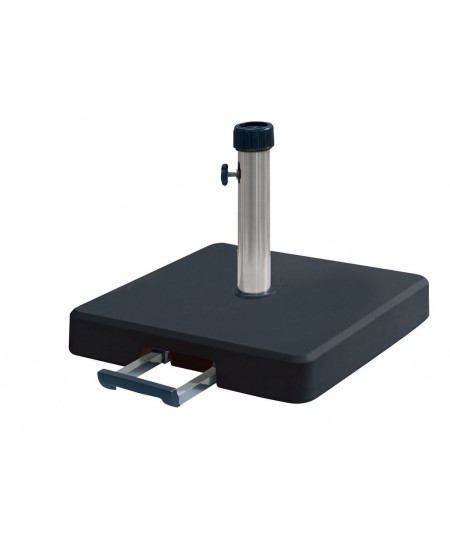 Μάυρη Τσιμεντένια Βάση Ομπρέλας 35Kgr , Με Λαβή Και Ρόδες