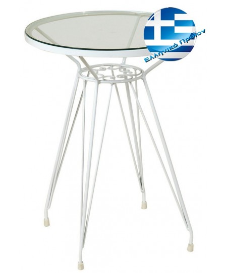 Γαλβανισμένο Στρογγυλό Τραπέζι Μασίφ Ø50 x 66(h)cm