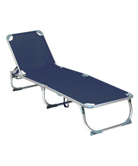 Μπλέ Πτυσσόμενη Ξαπλώστρα Παραλίας 187 x 58 x 30(h)cm