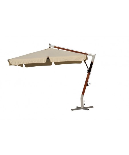 Κρεμαστή Γωνιακή Τετράγωνη Ομπρέλα 300 x 300cm ,Με Ξύλινο Κορμό