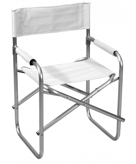 Λευκό Πτυσσόμενο Καρεκλάκι Παραλίας Με Αλουμίνιο Σκελετό , 49(w) x 56(d) x 43/82(h)cm