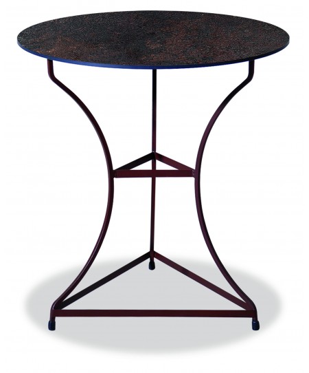 Αγαλβάνιστο Στρογγυλό Τραπέζι Με Επιφάνεια Compact Hpl Σκουριά Φ60 x 74(h)cm