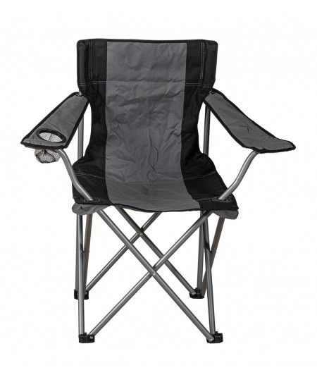 Γκρί Πτυσσόμενο Καρεκλάκι Παραλίας - Camping Με Μεταλλικό Σκελετό , 49(w) x 82(d) x 45/88(h)cm