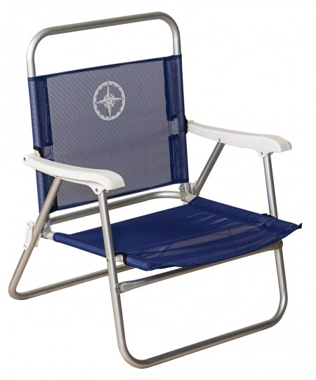 Μπλέ Πτυσσόμενo Καρεκλάκι Παραλίας Με Αλουμίνιο Σκελετό Και Διάτρητο Ύφασμα 1 x 1 , 60 x 63 x 27/80(h)cm