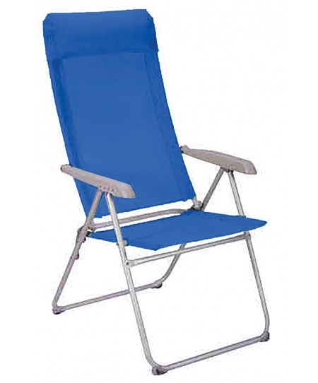 Μπλέ Πτυσσόμενο Καρεκλάκι Παραλίας Με Αλουμίνιο Σκελετό Και Διάτρητο Ύφασμα 1 x 1 , 65 x 58 x 44/114(h)cm