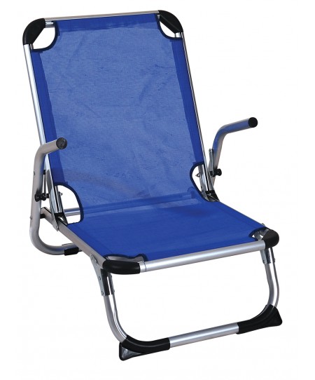 Μπλέ Πτυσσόμενο Καρεκλάκι Παραλίας Με Αλουμίνιο Σκελετό , 69(W) x 56(D) x 24/66(H)cm