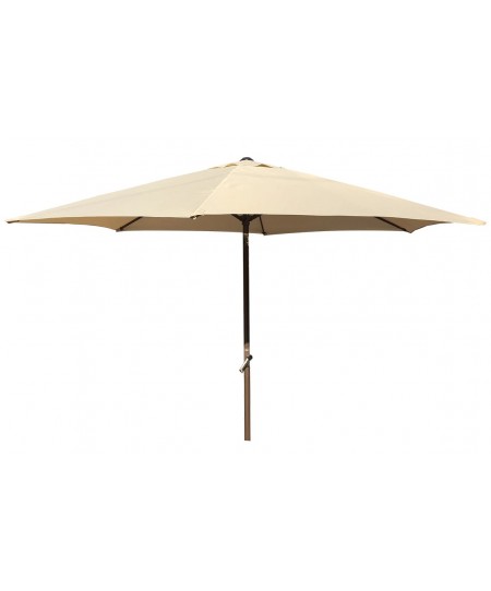 Στρογγυλή Ομπρέλα 300cm Με 6 Ακτίνες Με Εκρού Πανί Και Μανιβέλα
