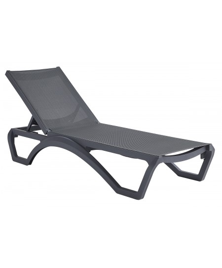 Dark Grey Ανακλινόμενη Ξαπλώστρα 5 Θέσεων Πολυπροπυλένιου Με Uv Προστασία Και Διάτρητο Ύφασμα