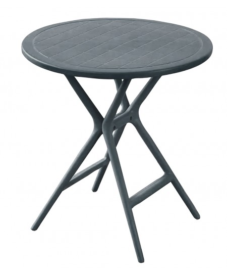 Στρογγυλό Dark Grey Τραπέζι Πολυπροπυλενίου Με Uv Προστασία 68 x 70(h)cm