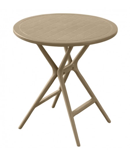 Στρογγυλό Taupe Τραπέζι Πολυπροπυλενίου Με Uv Προστασία 68 x 70(h)cm