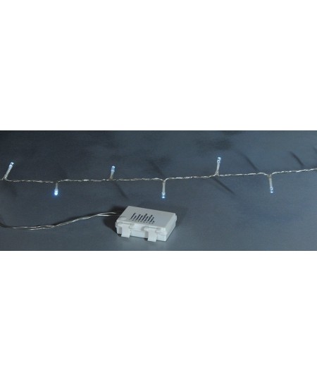 100Led Λαμπάκια Μπαταρίας Με Πρόγραμμα Και Χρονοδιακόπτη Διάφανο Καλώδιο / Λευκό Λαμπάκι , 7,5 Μέτρα