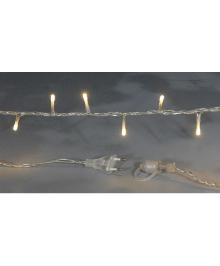 50Led Επεκτεινόμενα Λαμπάκια Με Διάφανο Καλώδιο/Θερμό Λαμπάκι 4 Μέτρα