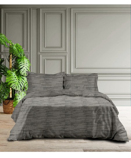 ΣΕΤ ΘΗΚΗ M LINES (GREY4) 160x240cm 50*70cm FLANEL 100%COTTON