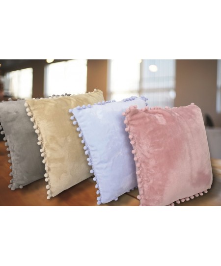 ΜΑΞΙΛΑΡΙ FLEECE POMMY ECRU 43X43