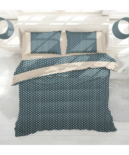 DROPS ΣΕΤ ΣΕΝΤ. KING 270X290CM  2*50X70CM 100% COTTON 144TC PETROL