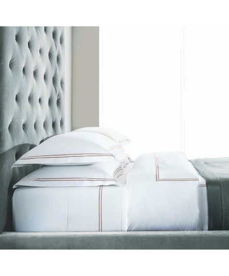 BAR11 ΣΕΤ ΣΕΝΤONIA Y/Δ  WHITE/BEIGE 230TC 100% COTTON SATIN 240Χ270