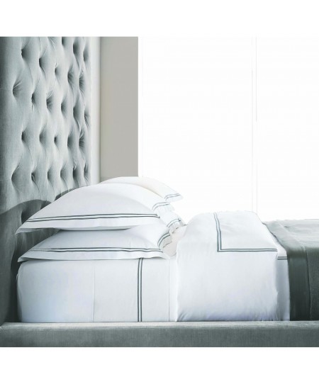 BAR10  ΣΕΤ ΣΕΝΤONIA KING  WHITE/GREY 230TC 100% COTTON SATIN 260Χ270
