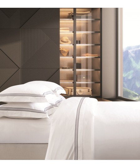 ASPEN1 D.GREY EMBROIDERY ΣΕΤ ΣΕΝΤΟΝΙΑ KING 270Χ290CM 2*50X70CM 100% COT/SATIN 400TC