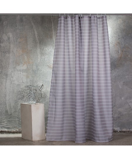 ΚΟΥΡΤΙΝΑ ΜΠΑΝΙΟΥ (180X200) STRIPE GREY, MELINEN 