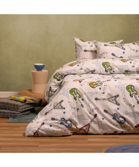 ΣΕΤ ΣΕΝΤΟΝΙΑ ΦΑΝΕΛΕΝΙΑ ΜΟΝΑ (Λ) MUSIC ICE (100Χ200+30) WINTER LINE KIDS