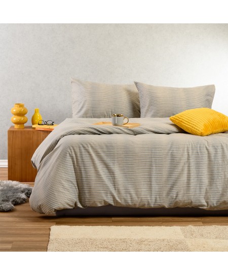 ΣΕΤ ΣΕΝΤΟΝΙΑ ΦΑΝΕΛΕΝΙΑ ΥΠΕΡΔΙΠΛΑ (Λ) TRINITY GREY (160Χ200+30)