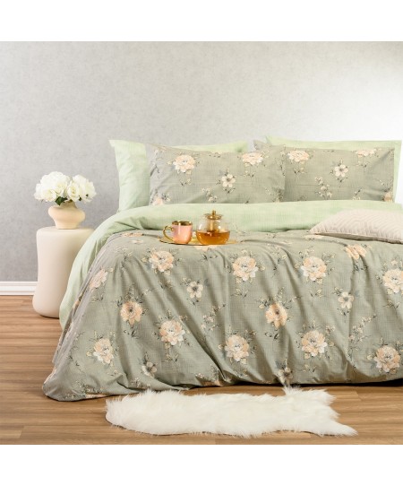 ΣΕΤ ΣΕΝΤΟΝΙΑ ΜΟΝΑ (Λ) GIANNA GREY/AQUA CASUAL LINE (100Χ200+32)