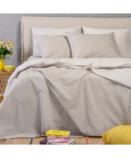 ΣΕΤ ΣΕΝΤΟΝΙΑ ΥΠΕΡΔΙΠΛΑ (Λ) MAVERICK LIGHT GREY ULTRA LINE (160Χ200+32)