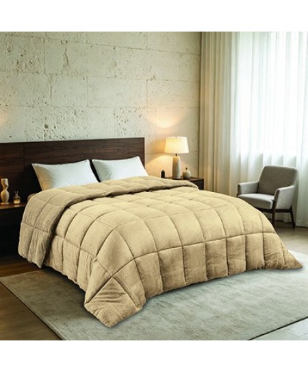 ΚΟΥΒΕΡΤΟΠΑΠΛΩΜΑ ΥΠΕΡΔΙΠΛΟ SHELBY BEIGE (220X240)
