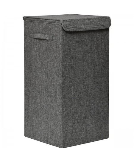 Καλάθι Απλύτων Αναδιπλούμενο από MDF Γκρι με Υφασμάτινη Επένδυση MRShome