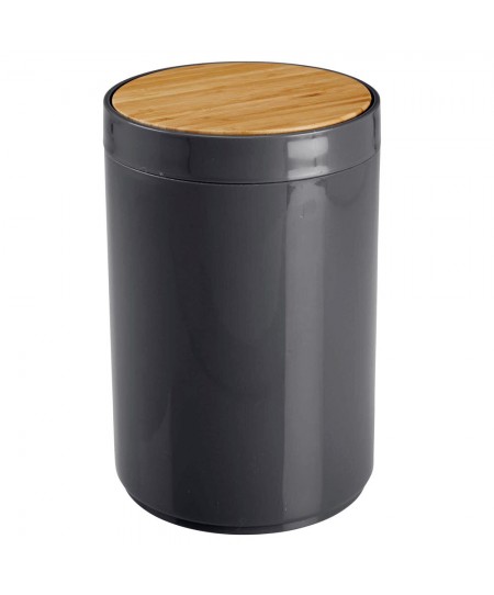 Κάδος Απορριμμάτων 5L από PP Σκούρο Γκρι με Παλλόμενο Καπάκι από Μπαμπού MRShome