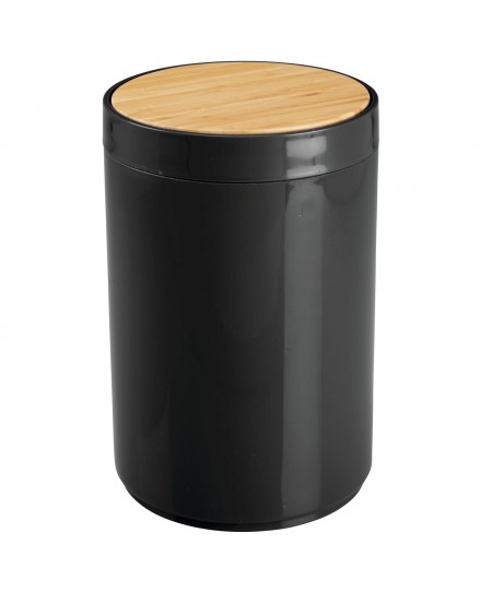 Κάδος Απορριμμάτων 5L από PP Μαύρος με Παλλόμενο Καπάκι από Μπαμπού MRShome