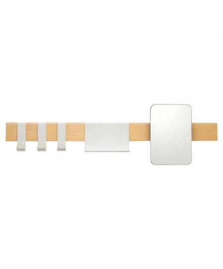 Brix white κρεμάστρα επιτοίχια με ράφι + καθρέπτη Sealskin