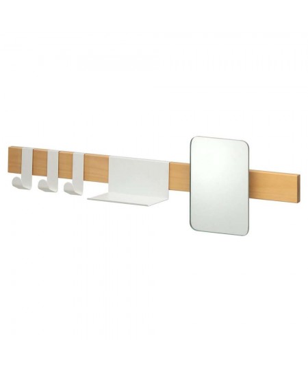 Brix white κρεμάστρα επιτοίχια με ράφι + καθρέπτη Sealskin