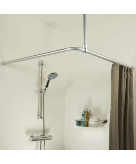 60 Ø 28 mm mat aluminum στήριγμα οροφής για βραχίονα μπάνιου γωνιακό Sealskin