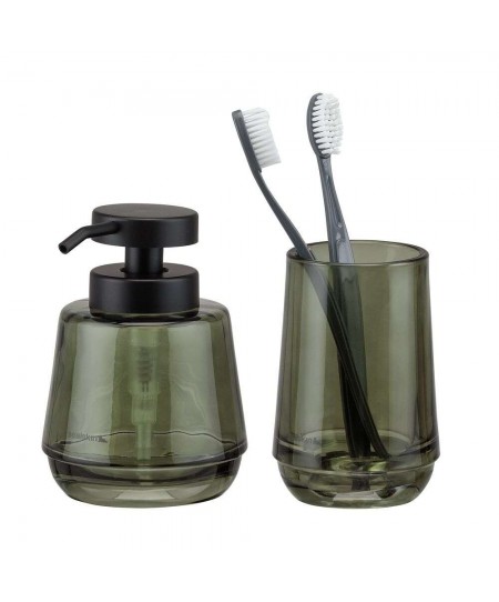 Mood green set δοχείο κρεμοσάπουνου 380 ml & ποτήρι οδοντόβουρτσας Sealskin