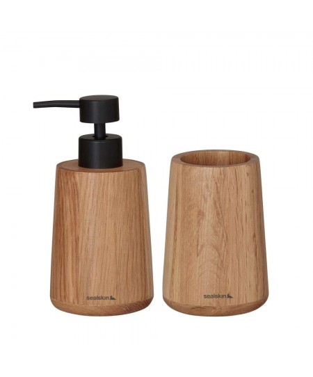 Earth oak set δοχείο κρεμοσάπουνου 150 ml & ποτήρι οδοντόβουρτσας Sealskin