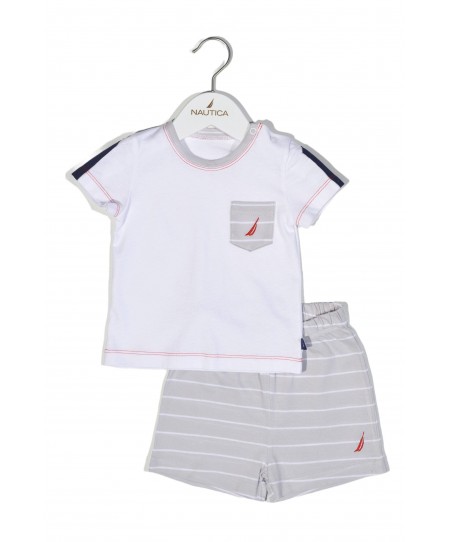 Σετ T-Shirt & Shorts Jersey Organic Design 15 Γκρι Ριγέ 68cm 3-6 μηνών