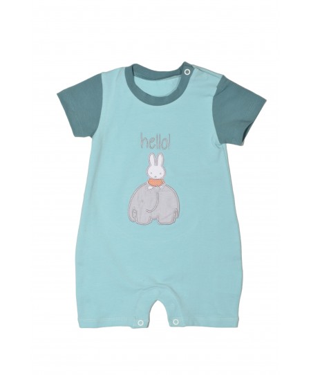 Miffy Des.13 Φορμάκι Καλοκαιρινό Μέντα Ανοιχτό Με Κέντημα 9-12 Mηνών 74 cm