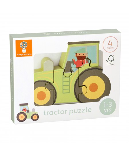 Μικρό Παζλ Τρακτέρ Farmyard Orange Tree Toys